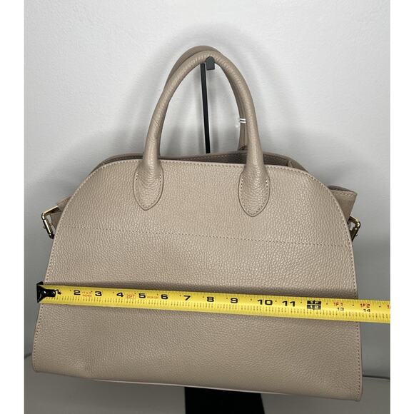 NWT Anna Paola Italian Leather Suede Satchel Riva Color Cappuccino - Picture 10 of 11